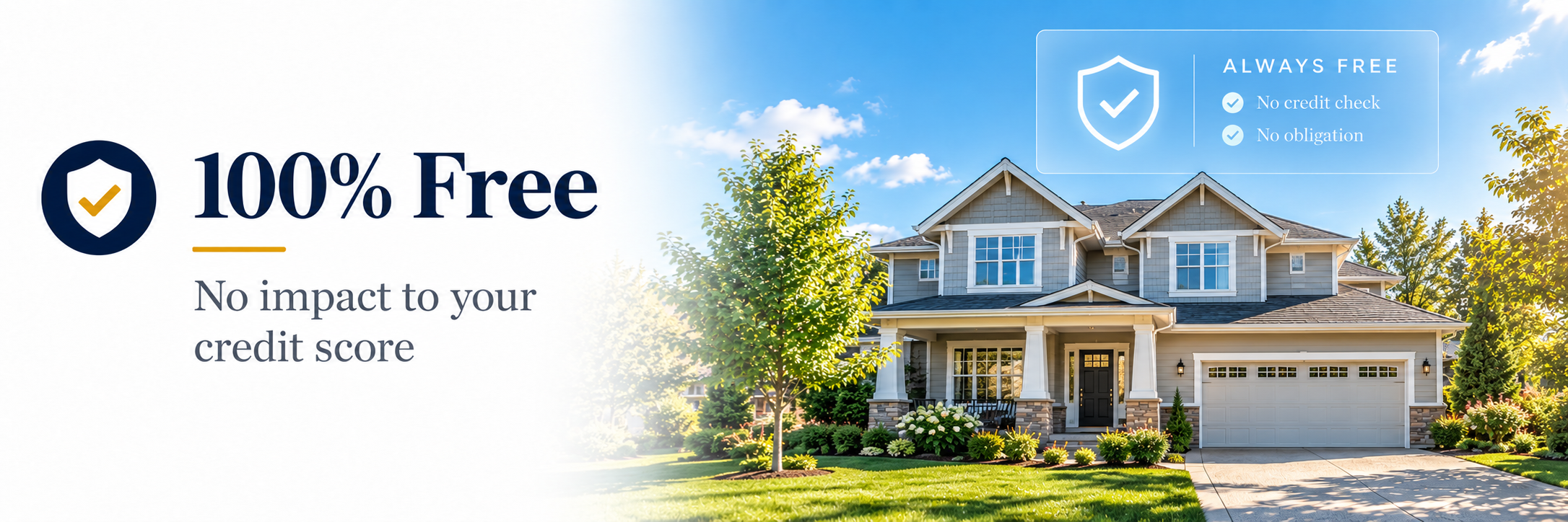 100 percent free — no impact to your credit score